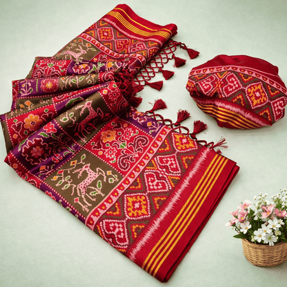 Handloom silk patola with design
