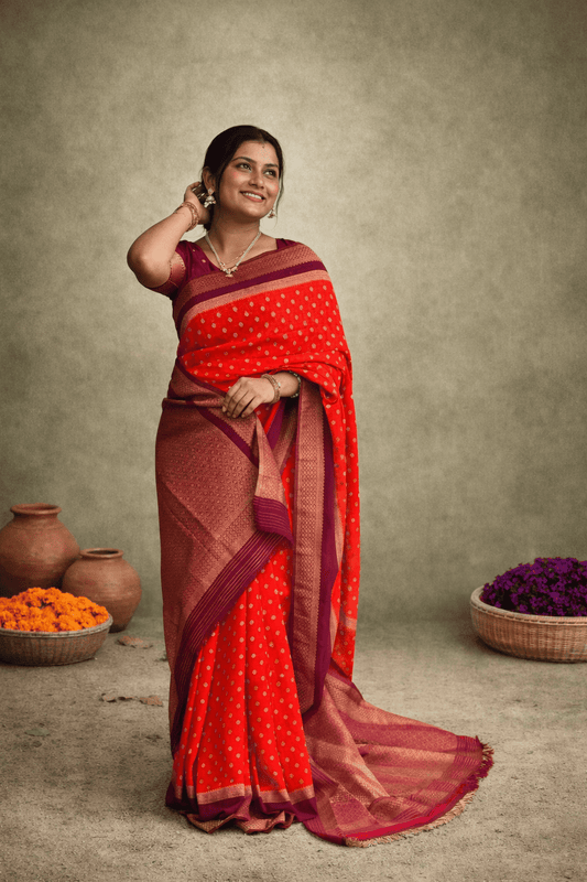 Premium Semi Khaddi Banarasi Georgette with Bentex Border