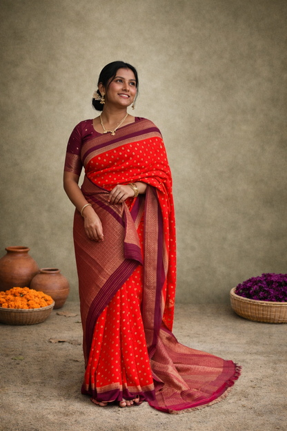 Premium Semi Khaddi Banarasi Georgette with Bentex Border
