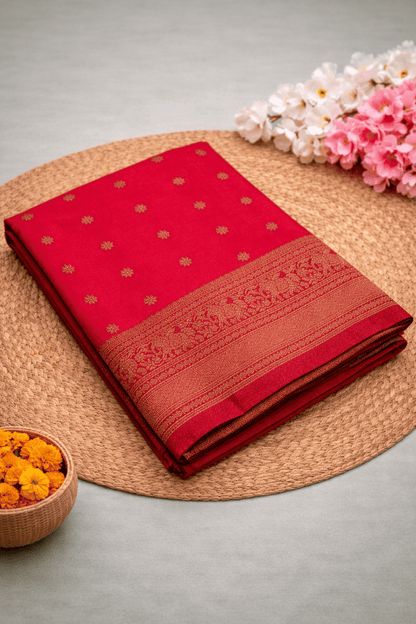 Georgette Self Elephant Border