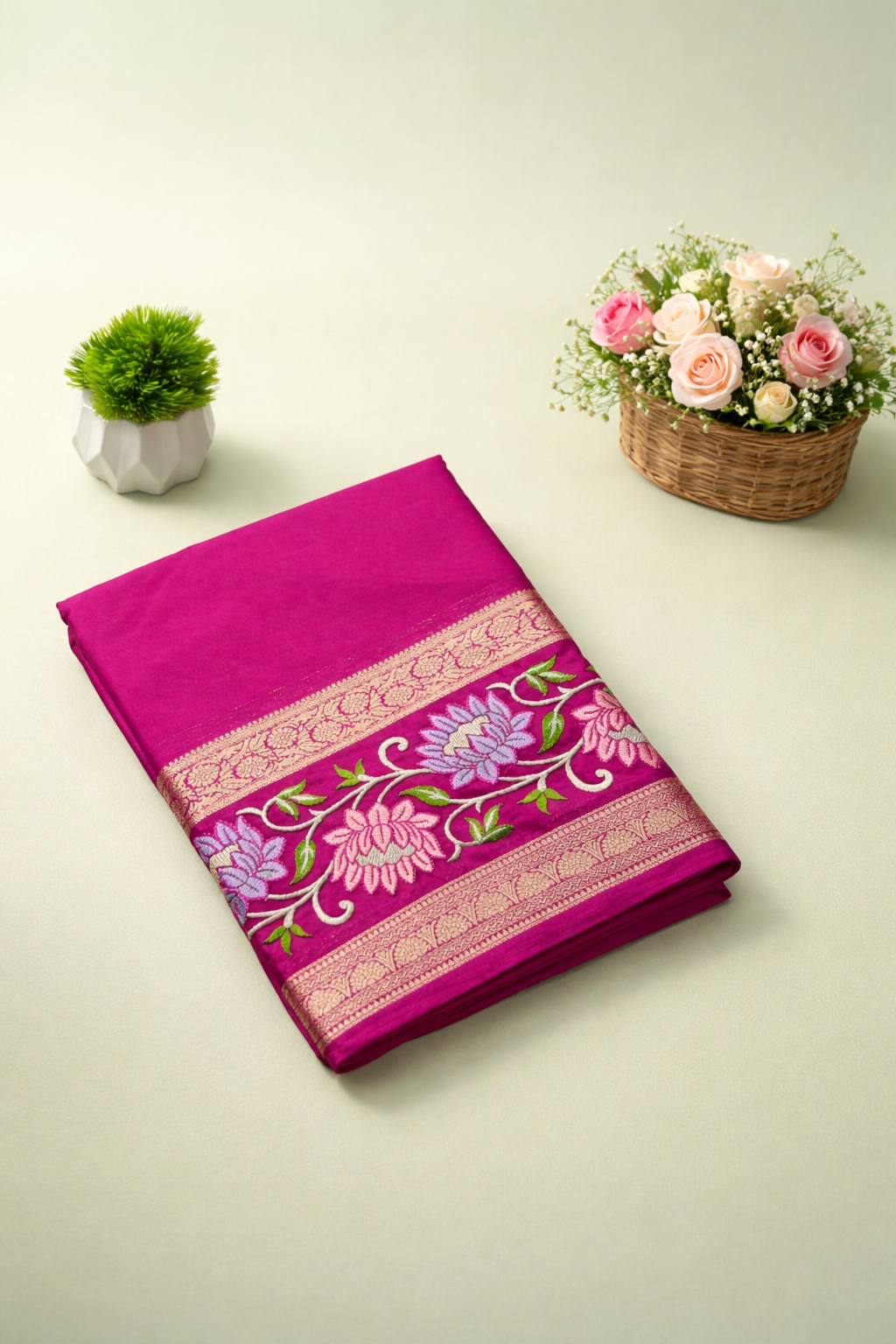 Bentex Crepe Embroidery Saree