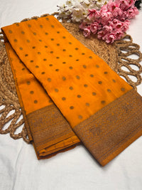 Georgette Self Elephant Border