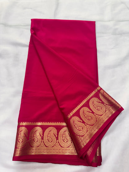 Premium Mysore Crape with Mango border