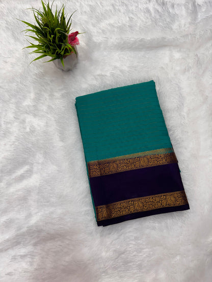 Crepe peacock border with bentex