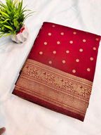 Georgette Self Elephant Border