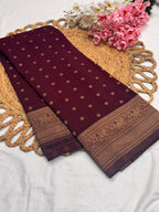 Georgette Self Elephant Border