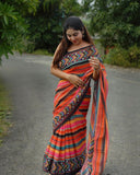 Multi georgette fancy saree