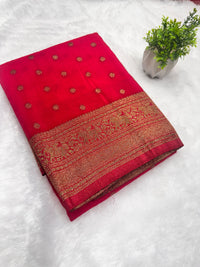 Georgette Self Elephant Border