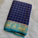 Banarasi Chiffon Checks Navya  Blue