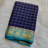 Banarasi Chiffon Checks Navya  Blue