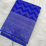 Semi Georgette Saree Royal Blue colour