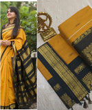 Kalyani Cotton Saree Mustard Yellow Color