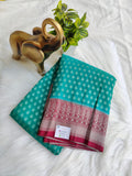 Premium Banarasi Khadi Georgette Saree with Rama Green and Maroon Color