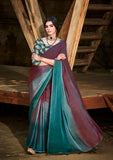 Premium Moss Chiffon Fancy Saree With Designer Blouse Piece