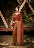 Premium Moss Chiffon Fancy Saree With Designer Blouse Piece