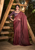 Premium Moss Chiffon Fancy Saree With Designer Blouse Piece