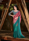 Premium Moss Chiffon Fancy Saree With Designer Blouse Piece