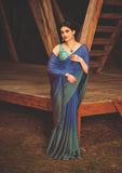 Premium Moss Chiffon Fancy Saree With Designer Blouse Piece