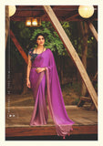 Premium Moss Chiffon Fancy Saree With Designer Blouse Piece