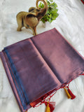 Pattu Soft Silk Saree With Grey and Maroon Color Contrast Blowse