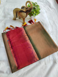 Pattu Saree With Contrast Blowse