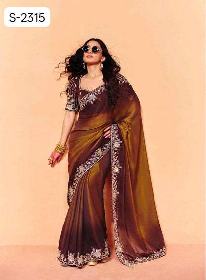 Pure Fancy Tissue with  Hand work Blouse