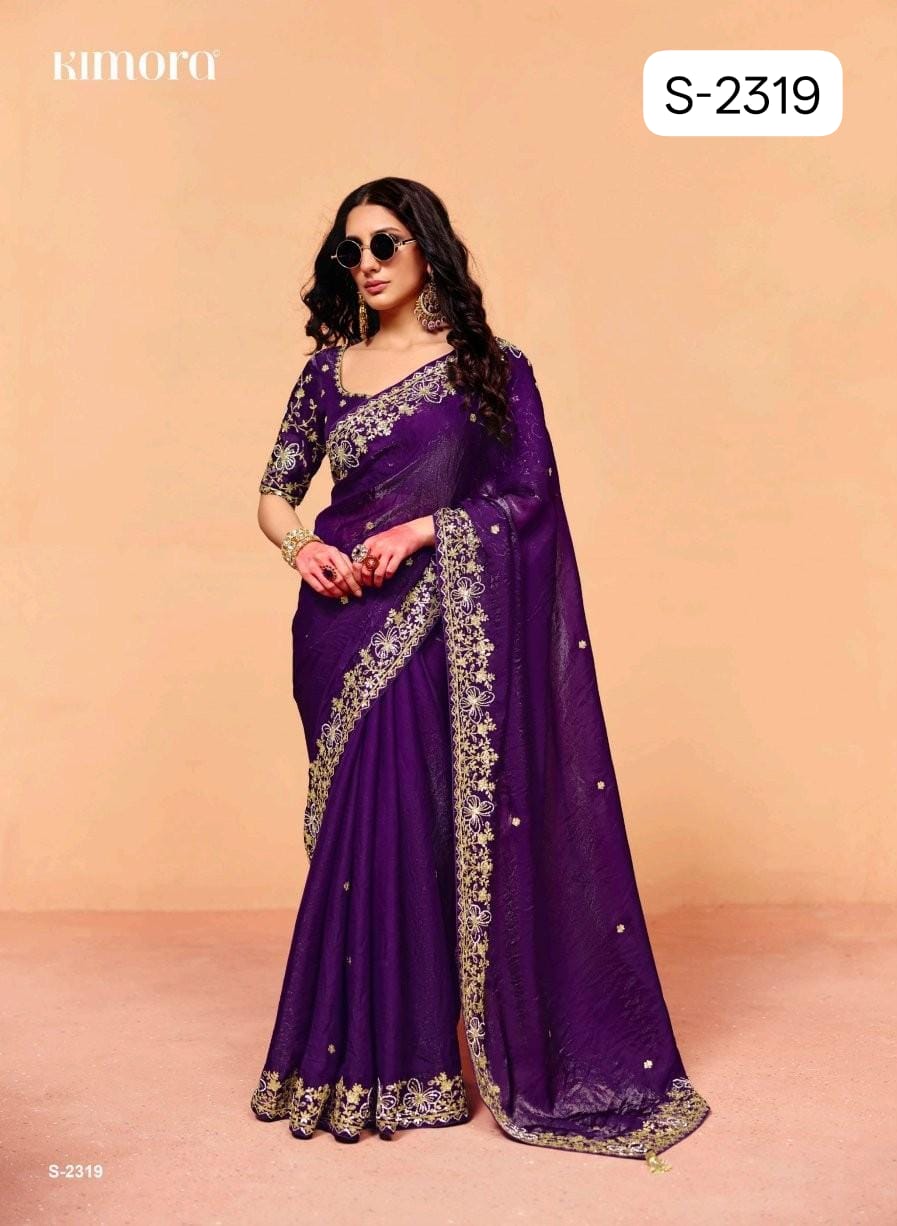 Pure Fancy Tissue with  Hand work Blouse