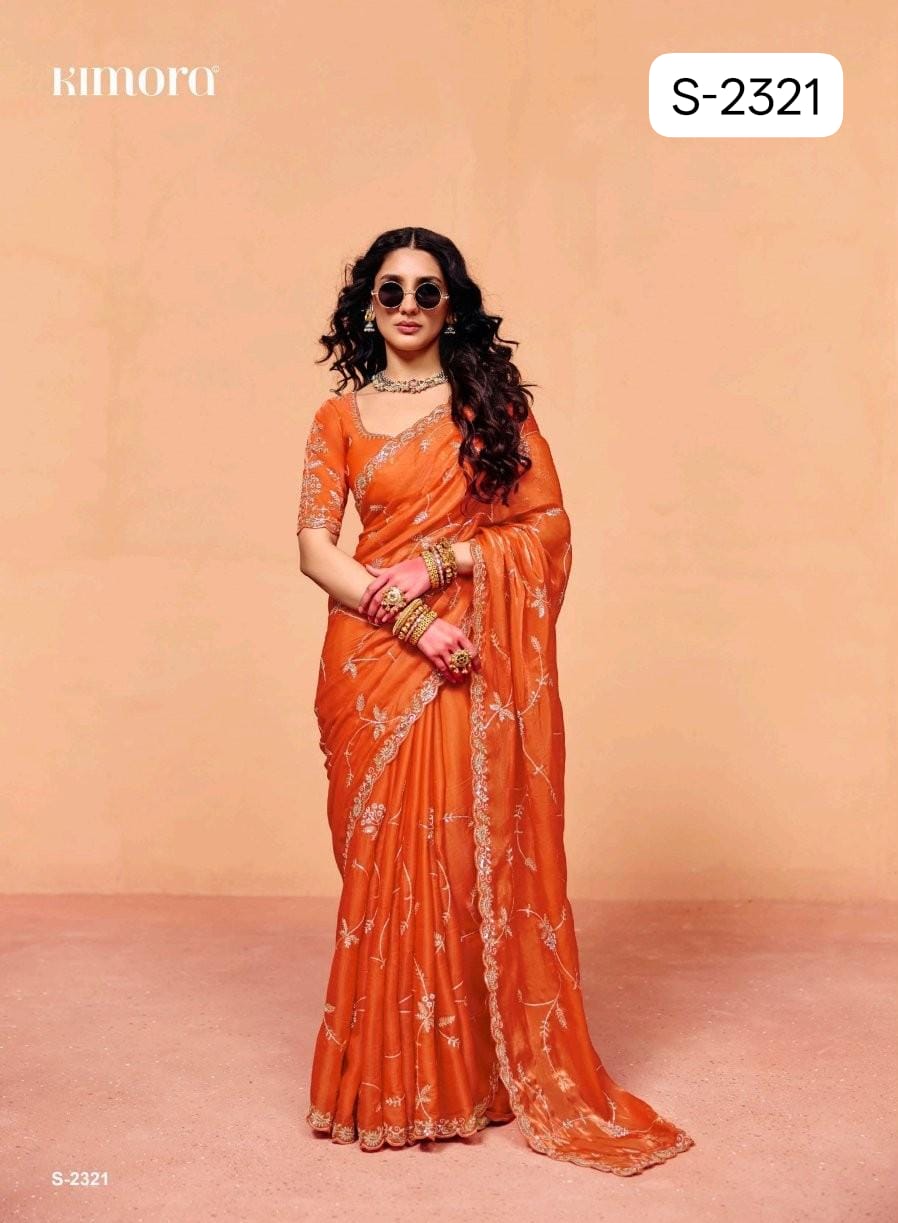Pure Fancy Tissue with  Hand work Blouse