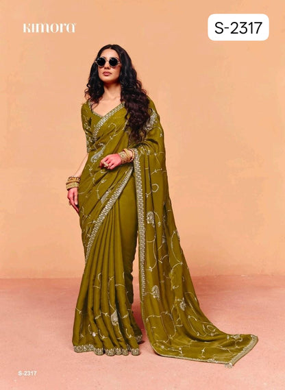 Pure Fancy Tissue with  Hand work Blouse