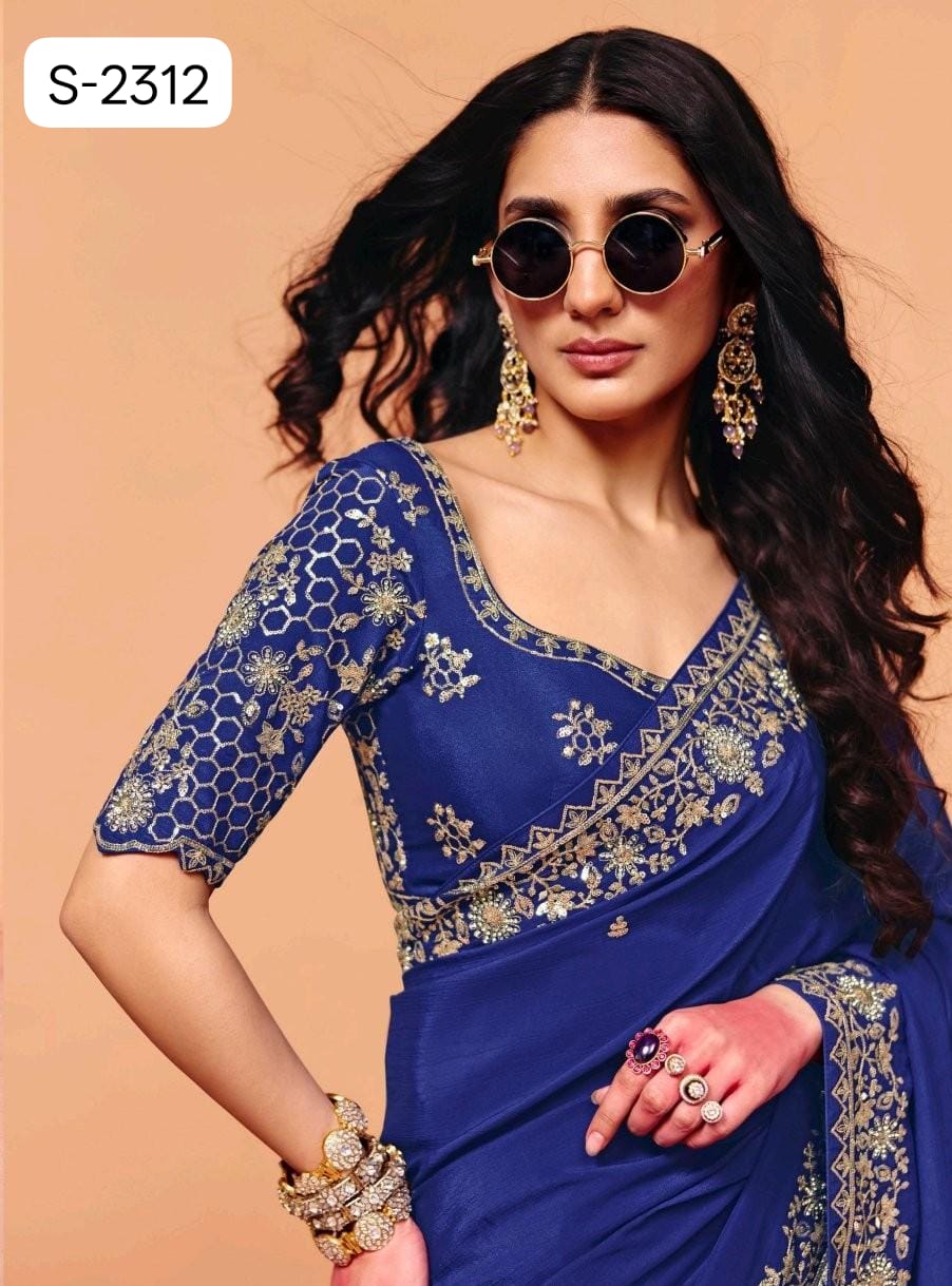 Pure Fancy Tissue with  Hand work Blouse