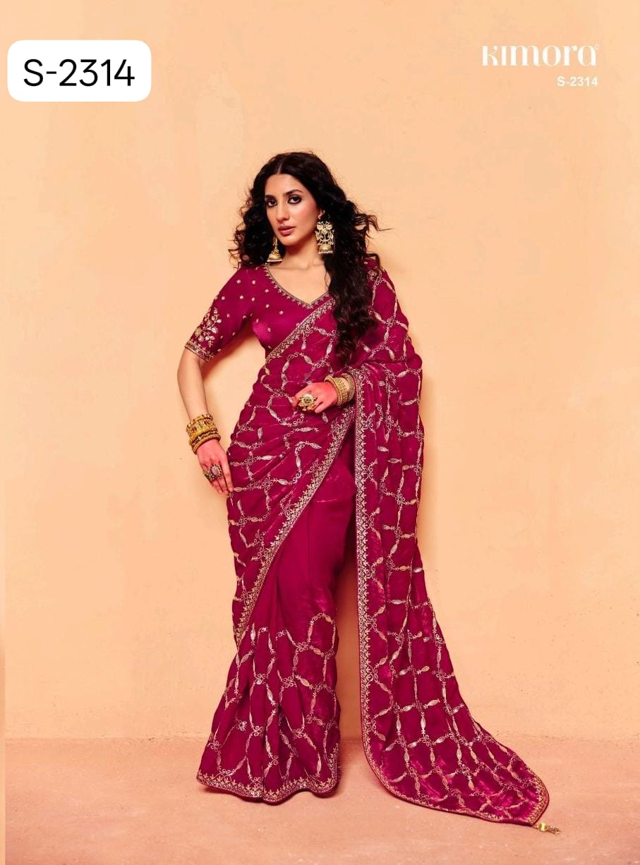 Pure Fancy Tissue with  Hand work Blouse