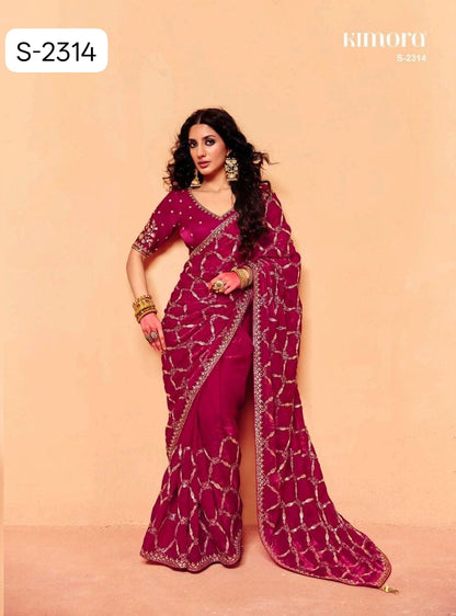 Pure Fancy Tissue with  Hand work Blouse