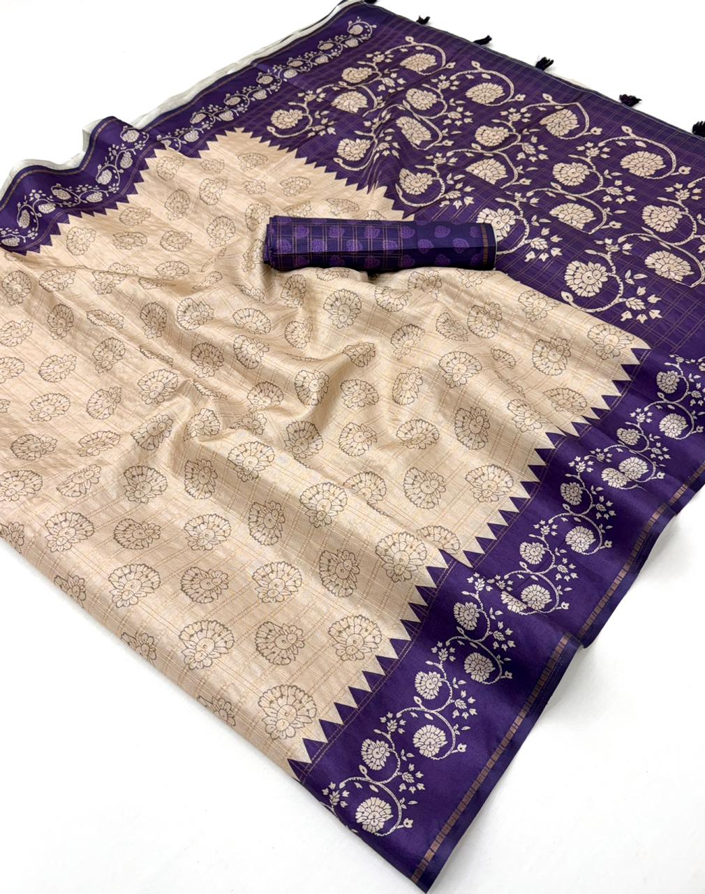 Tussar Kalamkari Saree