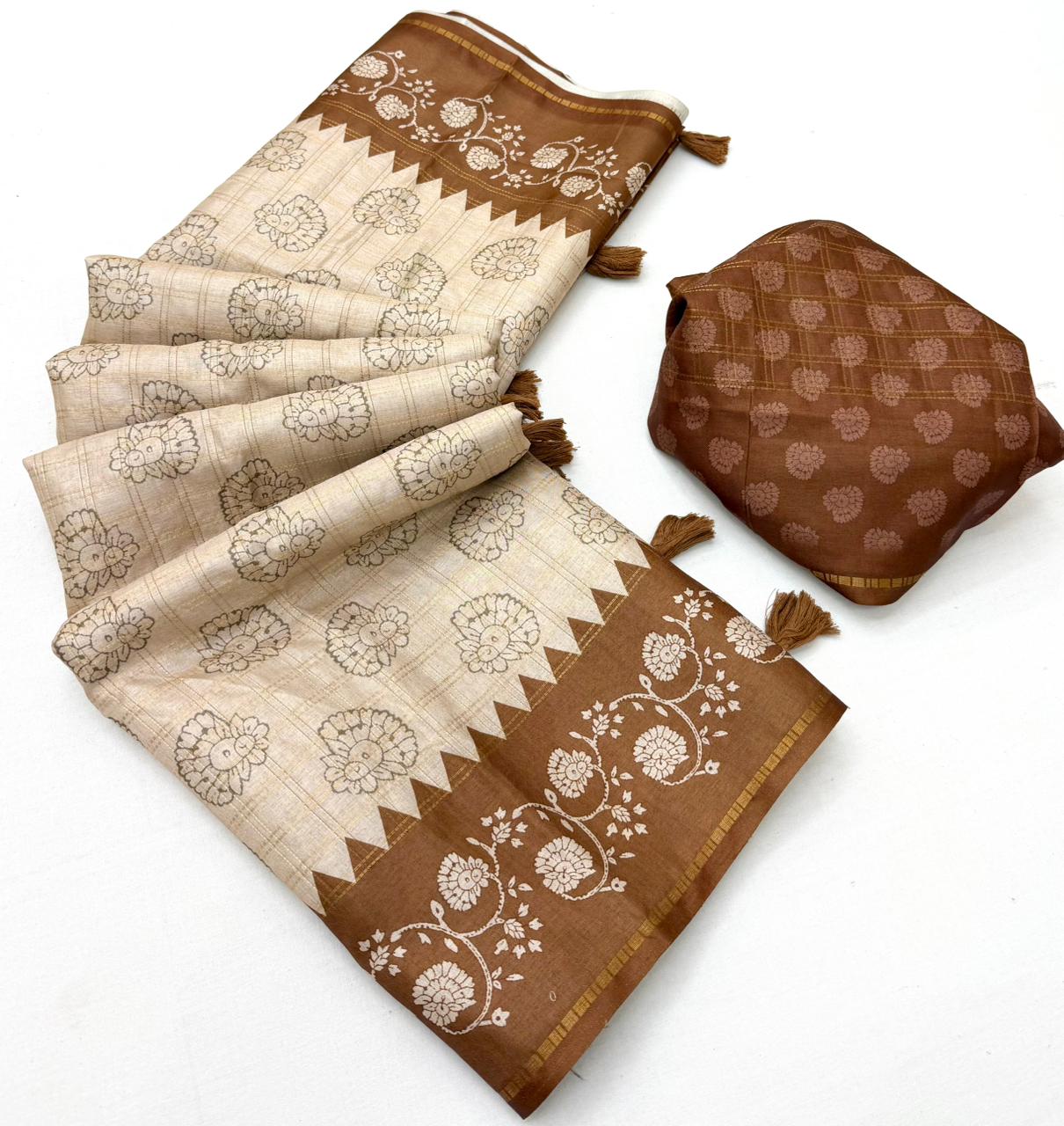 Tussar Kalamkari Saree