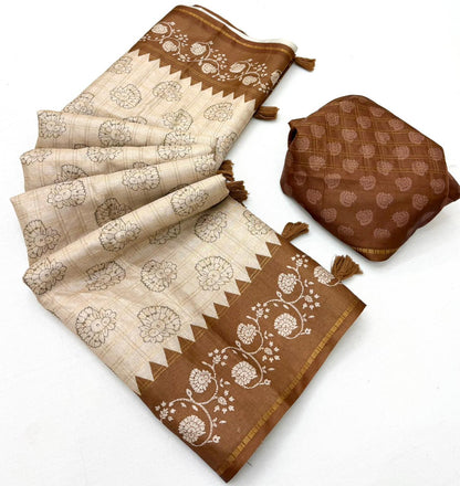 Tussar Kalamkari Saree