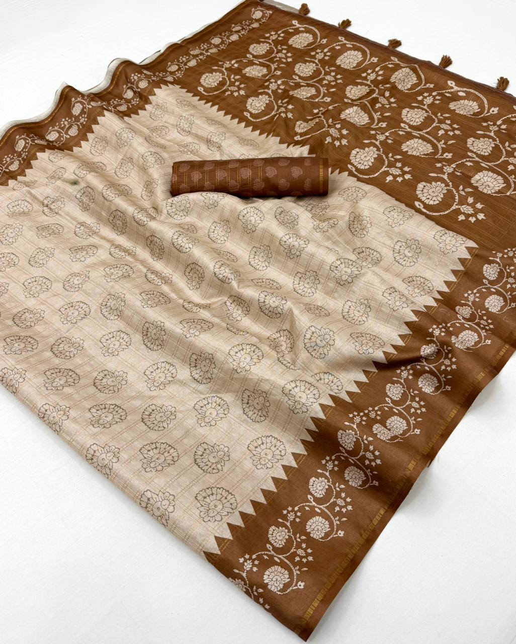 Tussar Kalamkari Saree