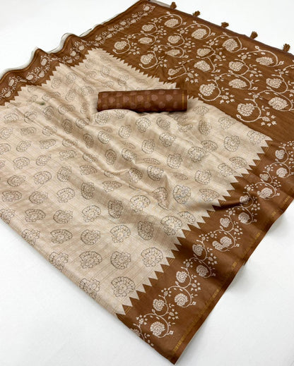 Tussar Kalamkari Saree