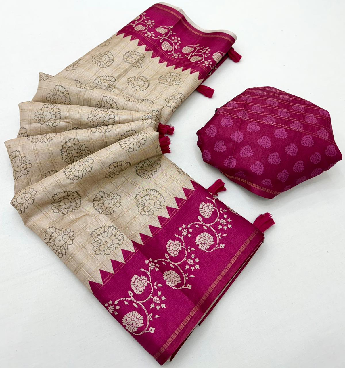 Tussar Kalamkari Saree