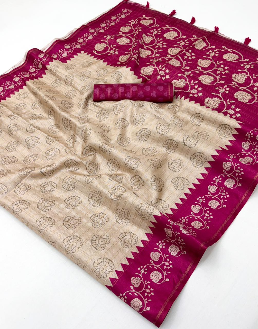 Tussar Kalamkari Saree