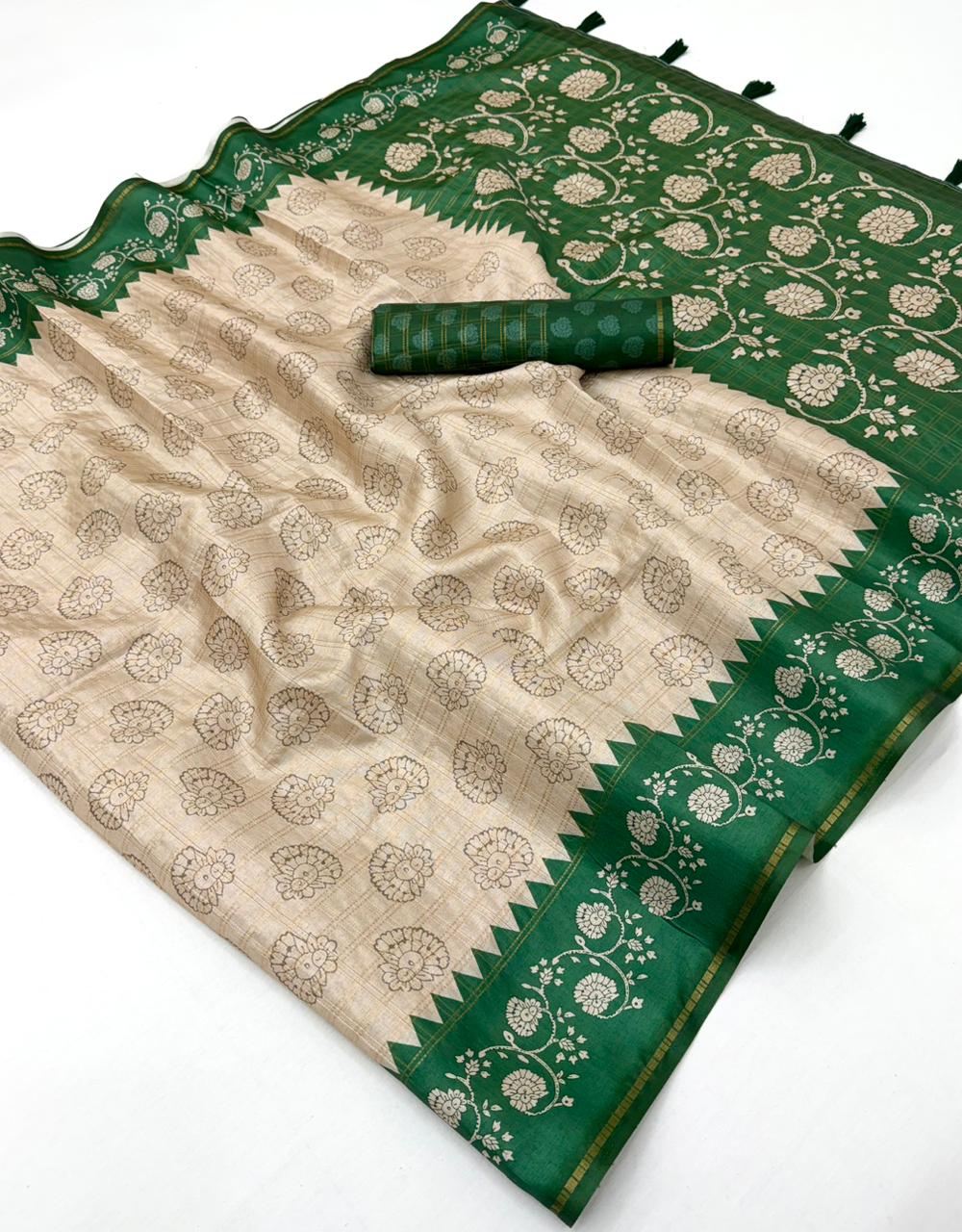 Tussar Kalamkari Saree