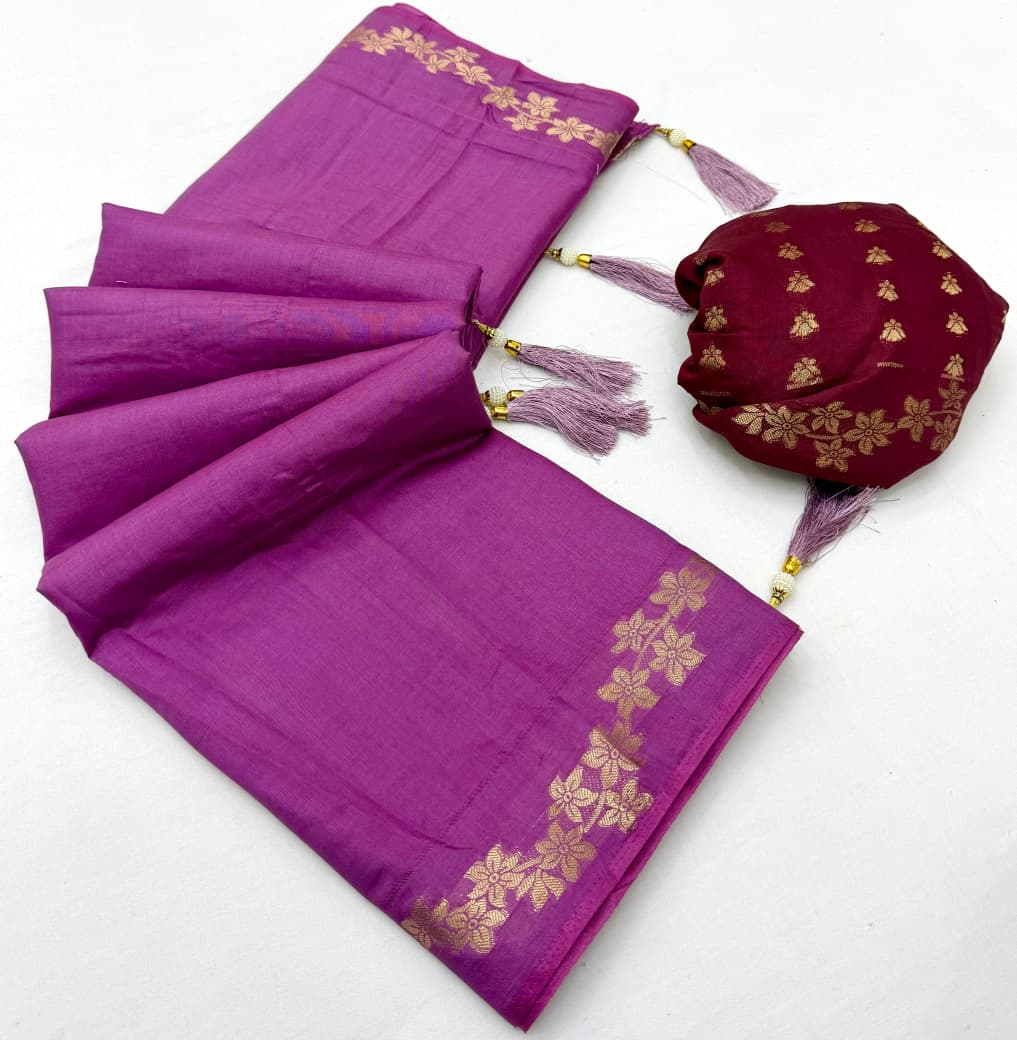 Cotton Saree with Tassels