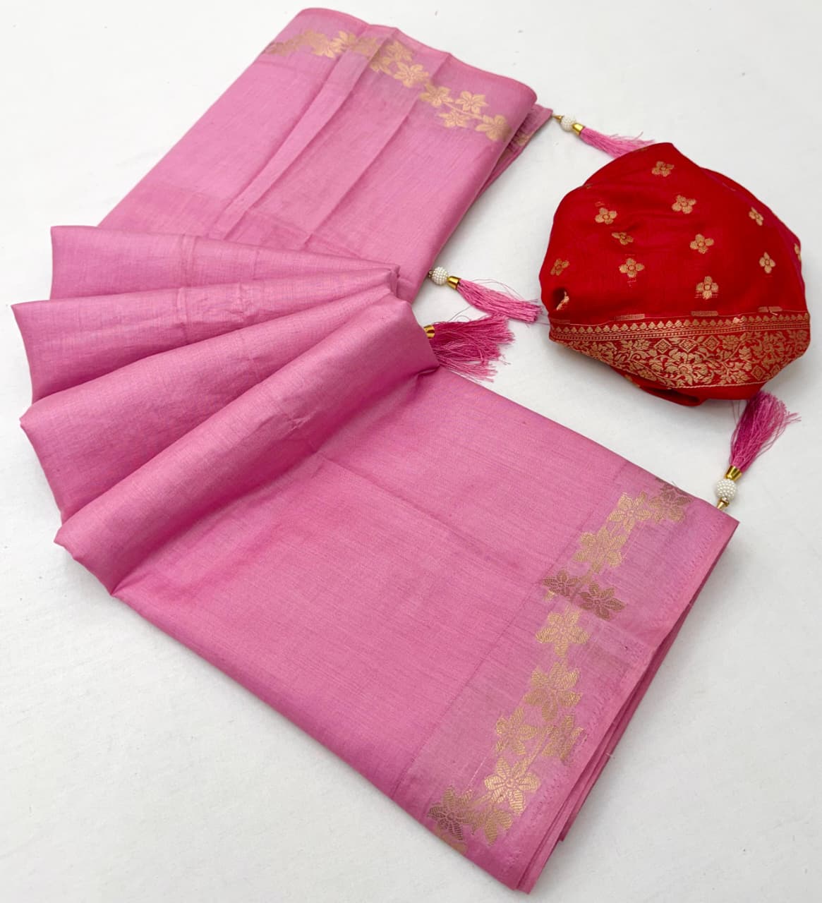 Cotton Saree with Tassels