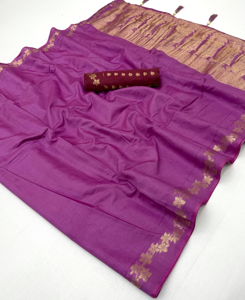 Cotton Saree with Tassels
