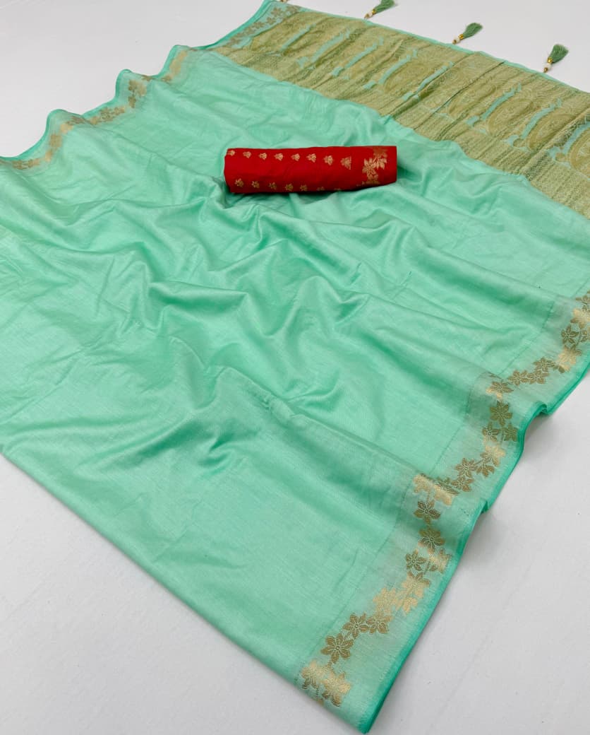 Cotton Saree with Tassels