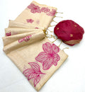 Borderless Cotton Flower Saree