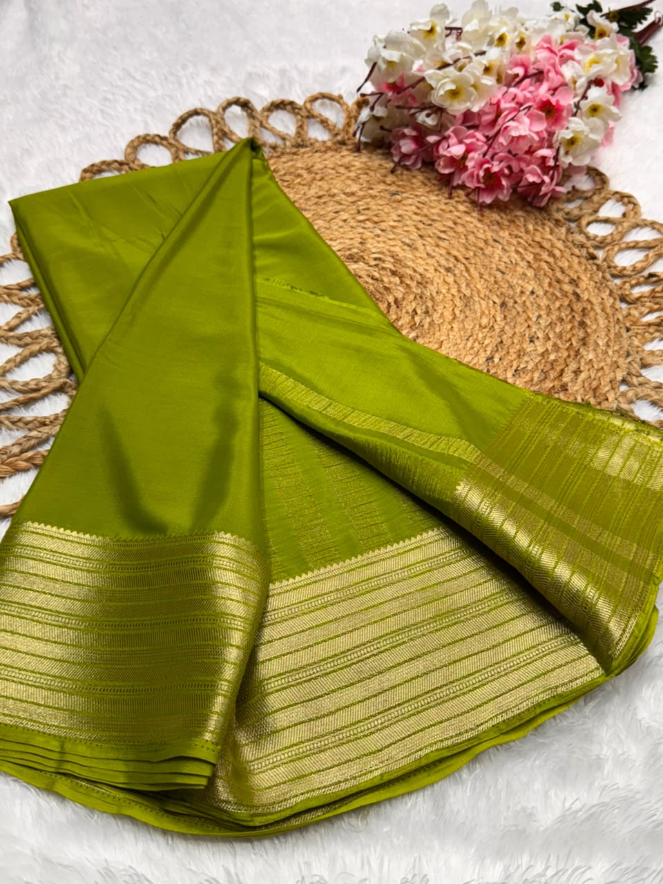 Premium Crepe with Stripe Big Border