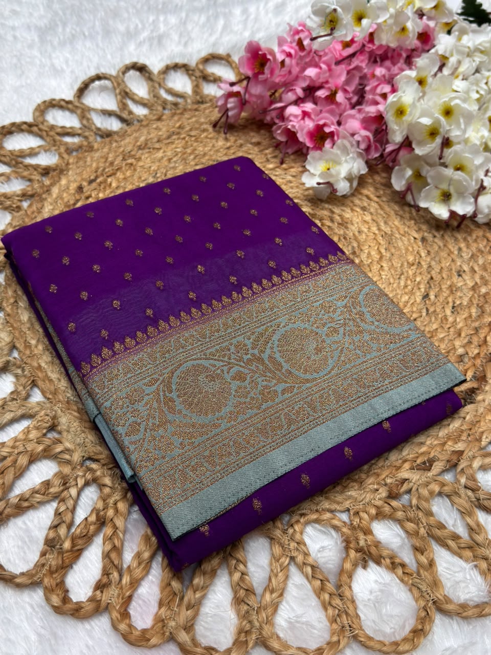 Khaddi Georgette Coco Zari