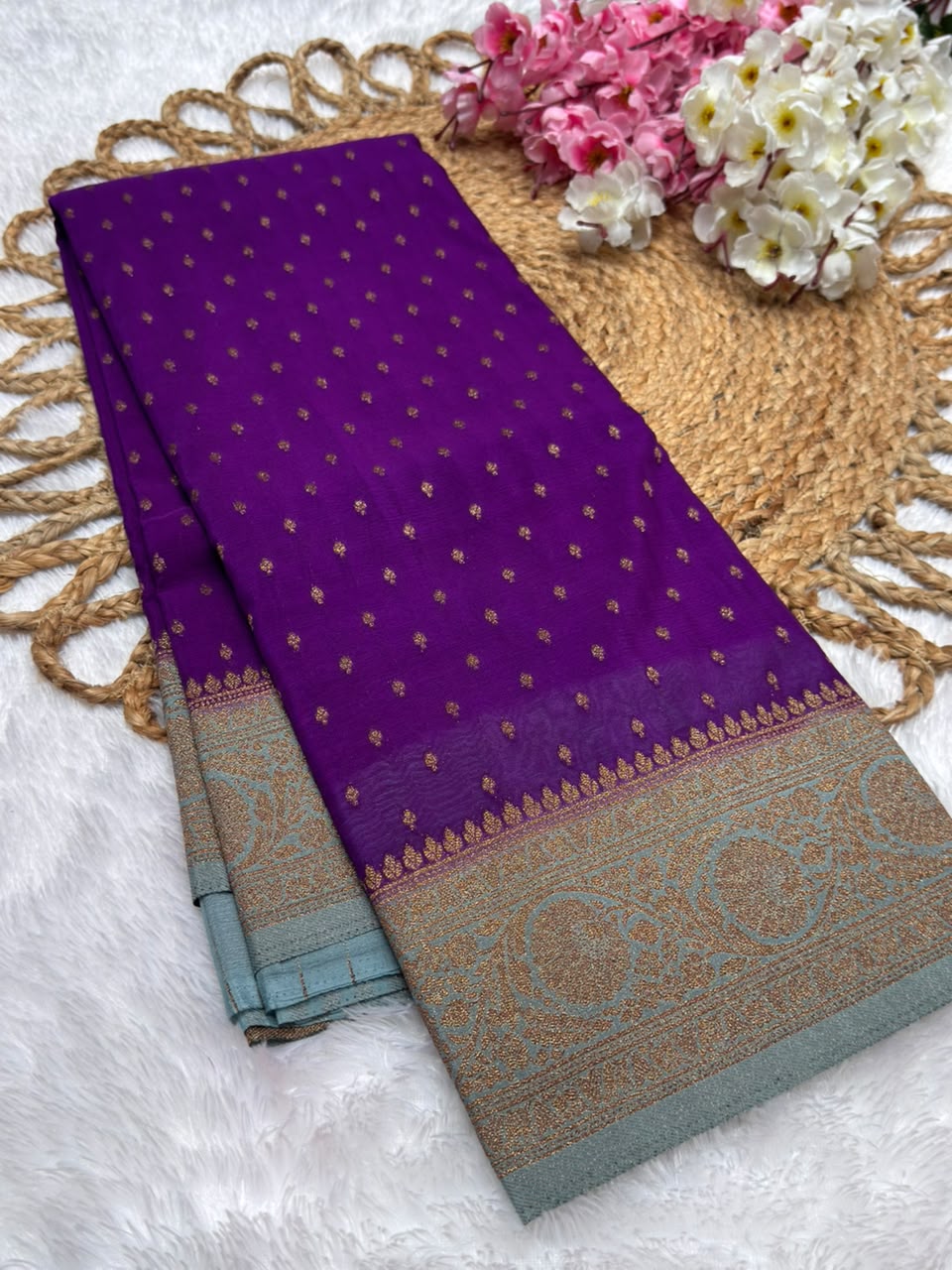 Khaddi Georgette Coco Zari