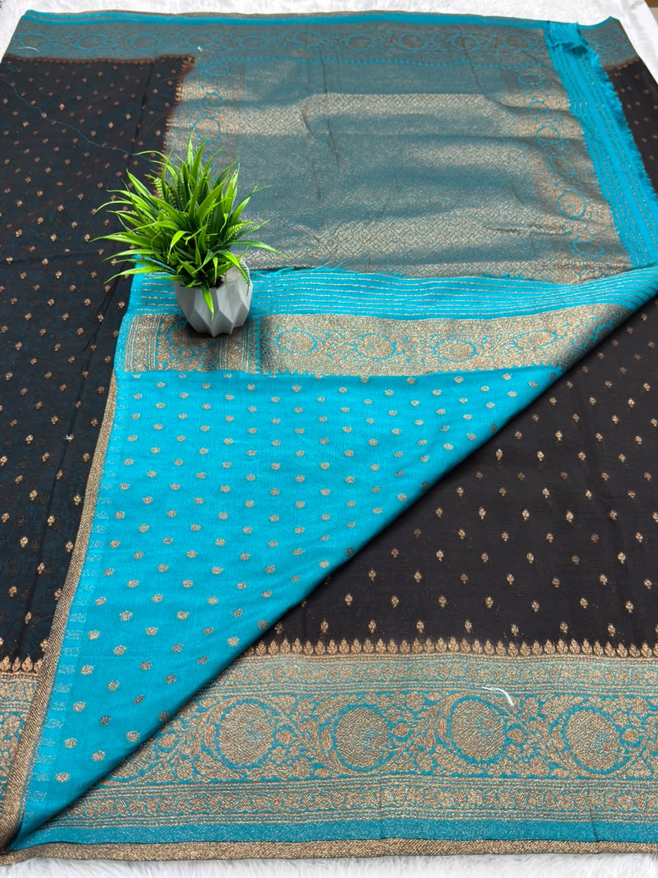 Khaddi Georgette Coco Zari