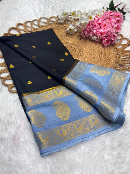 Premium Mysore Crepe Bentex Border
